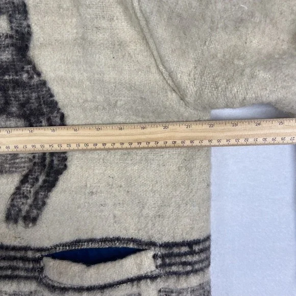 Vintage Cream Wool Knit Fringed Southwestern Birds Full Zip Jacket Coat - Picture 14 of 15